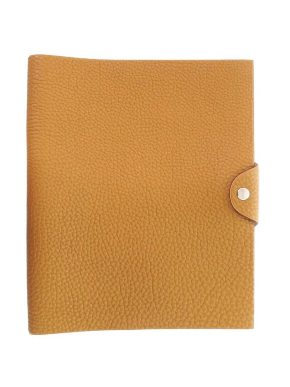 Hermes Ulysse Togo Brown Silver Notebook Cover Agenda
